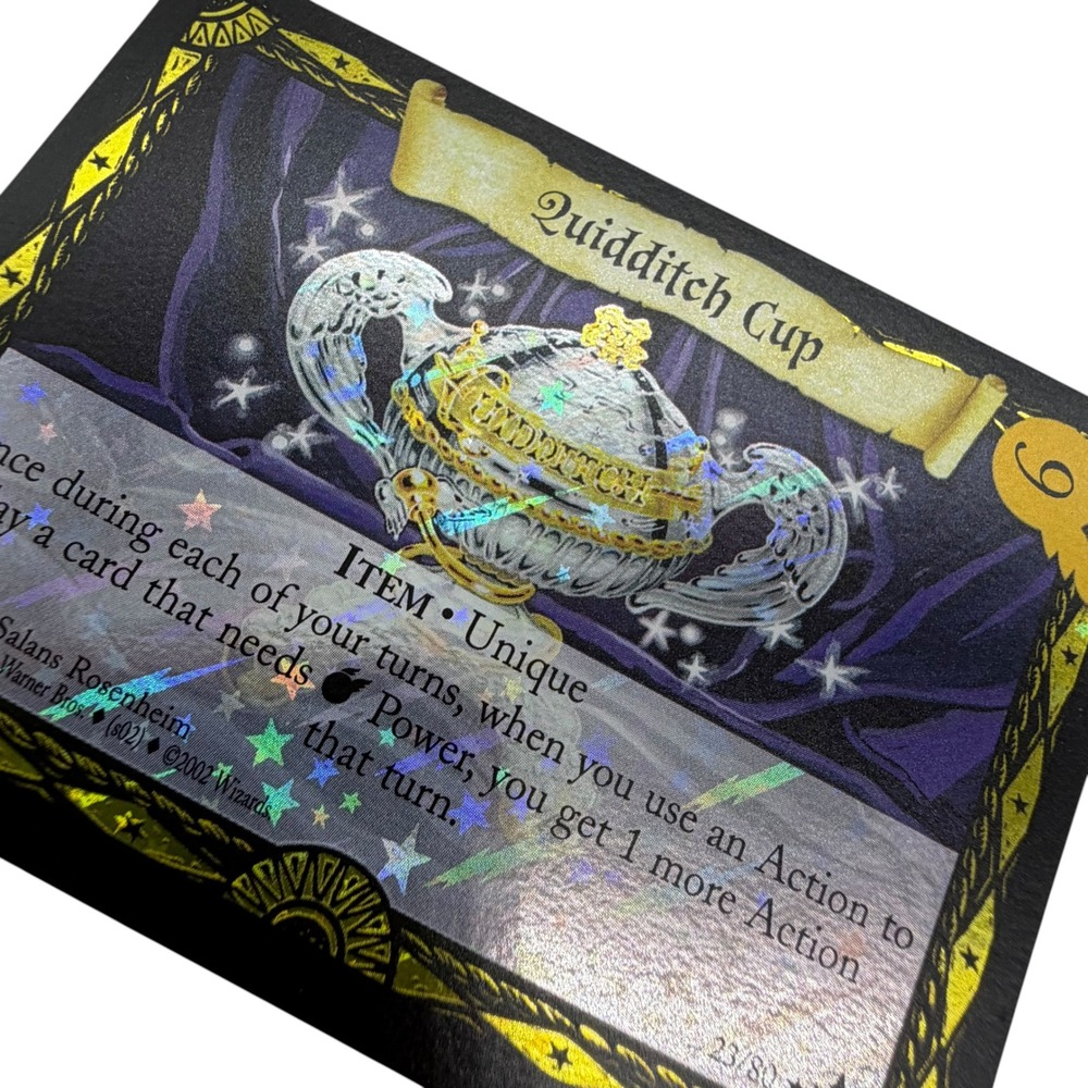 Harry Potter TCG Quidditch Cup 23/80 Rare Foil WotC 2002 Card Excellent